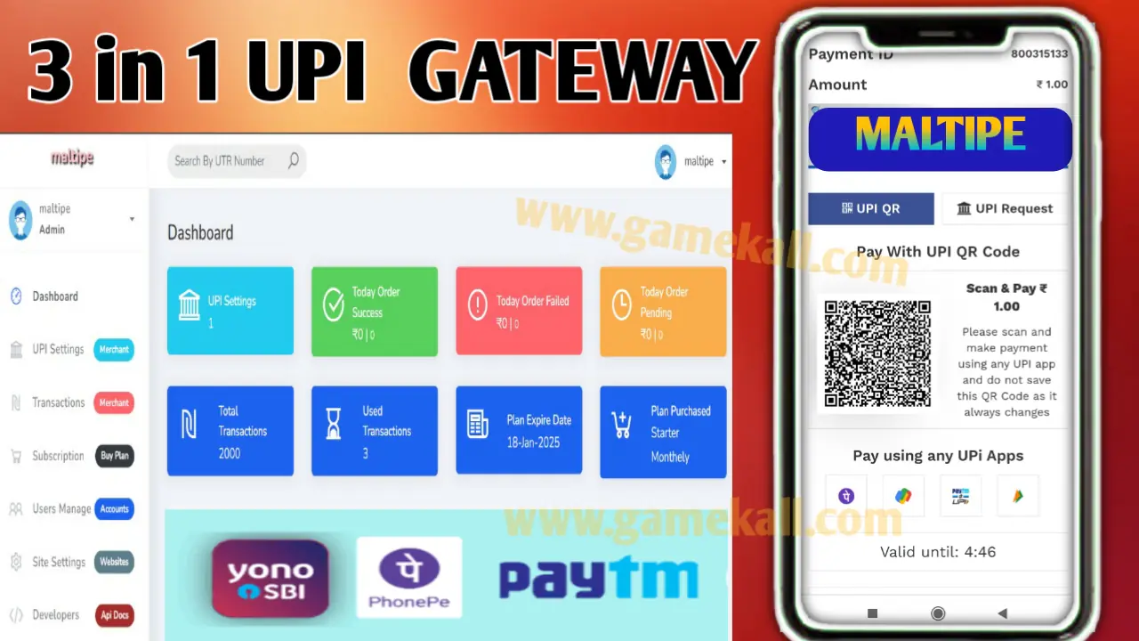 3 in 1 Upi Gateway  latest source code